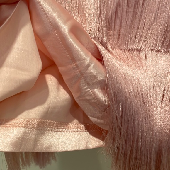 NWT SML pale pink silky tassel fringe deep V gatsby salsa various sizes imOgen - Picture 7 of 15